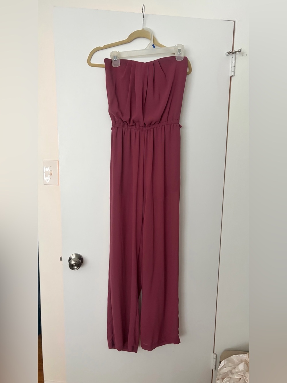 iris Strapless Jumpsuit in Rose Mauve